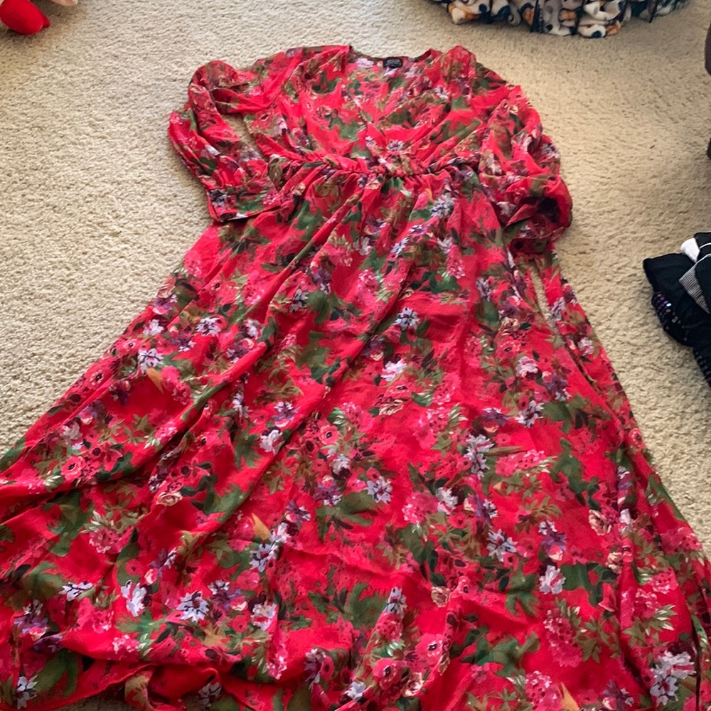 Long red maxi dress